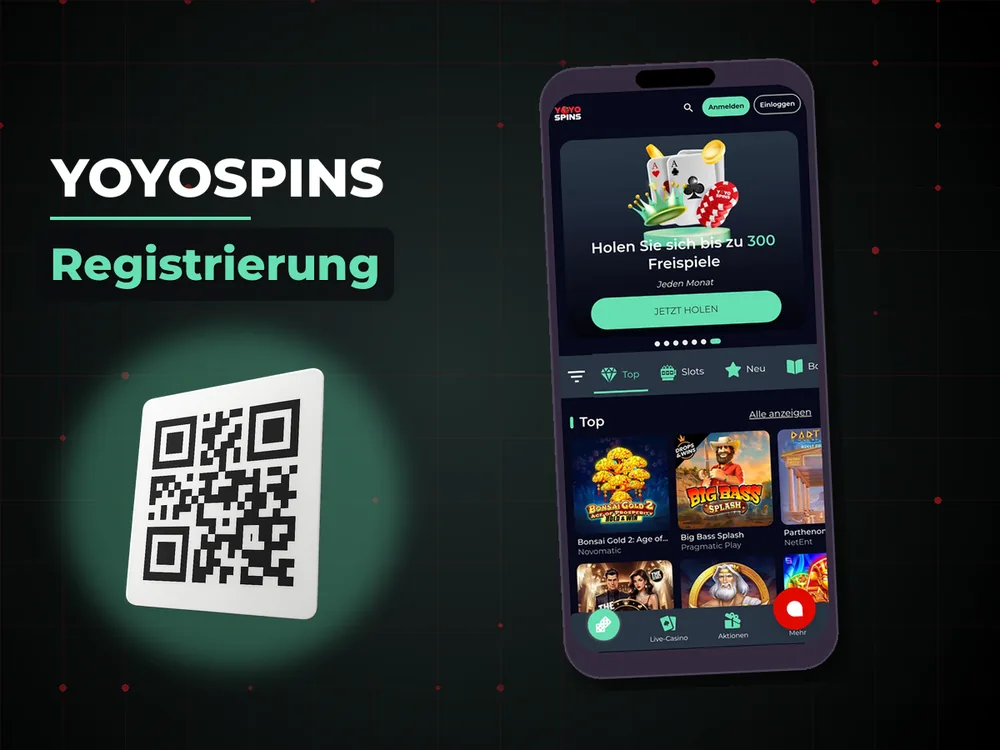 YoyoSpins - Registrierung
